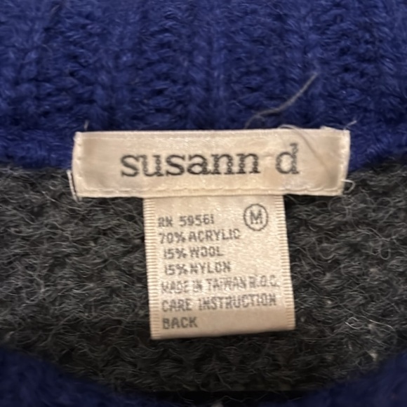 Vintage 80s 90s Susann D striped long sweater size medium - Picture 4 of 5